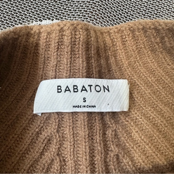 Aritzia Babaton Chalmers Wool Linen Mock
Neck Sweater Brown Sz Small - Picture 4 of 8